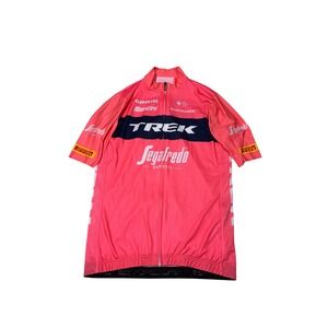 Santini Trek Segafredo Mens Cycling Jersey Pink Navy Short Sleeve Size L Italy